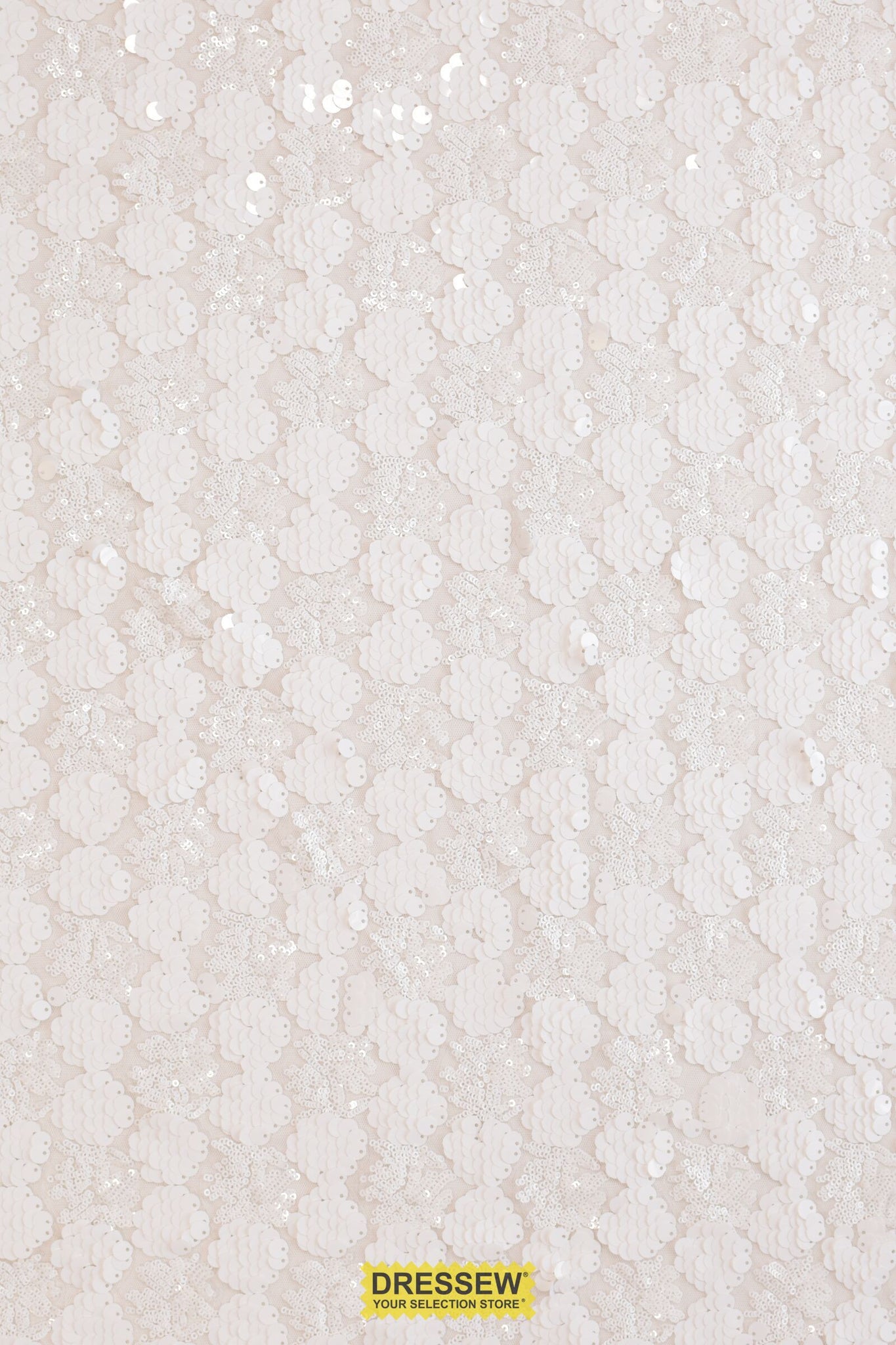 Sequin & Paillette Mesh White