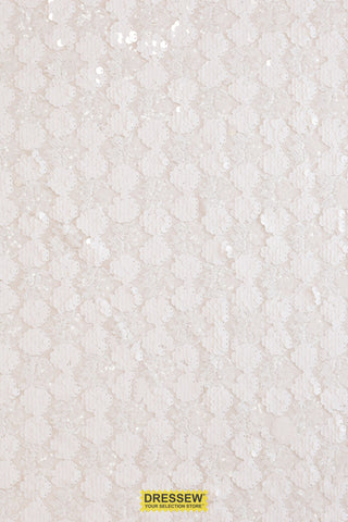 Sequin & Paillette Mesh White