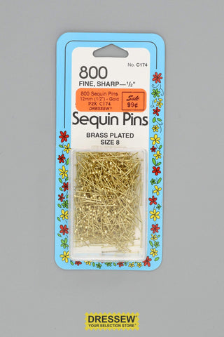 Sequin Pins 12mm (1/2") Gold