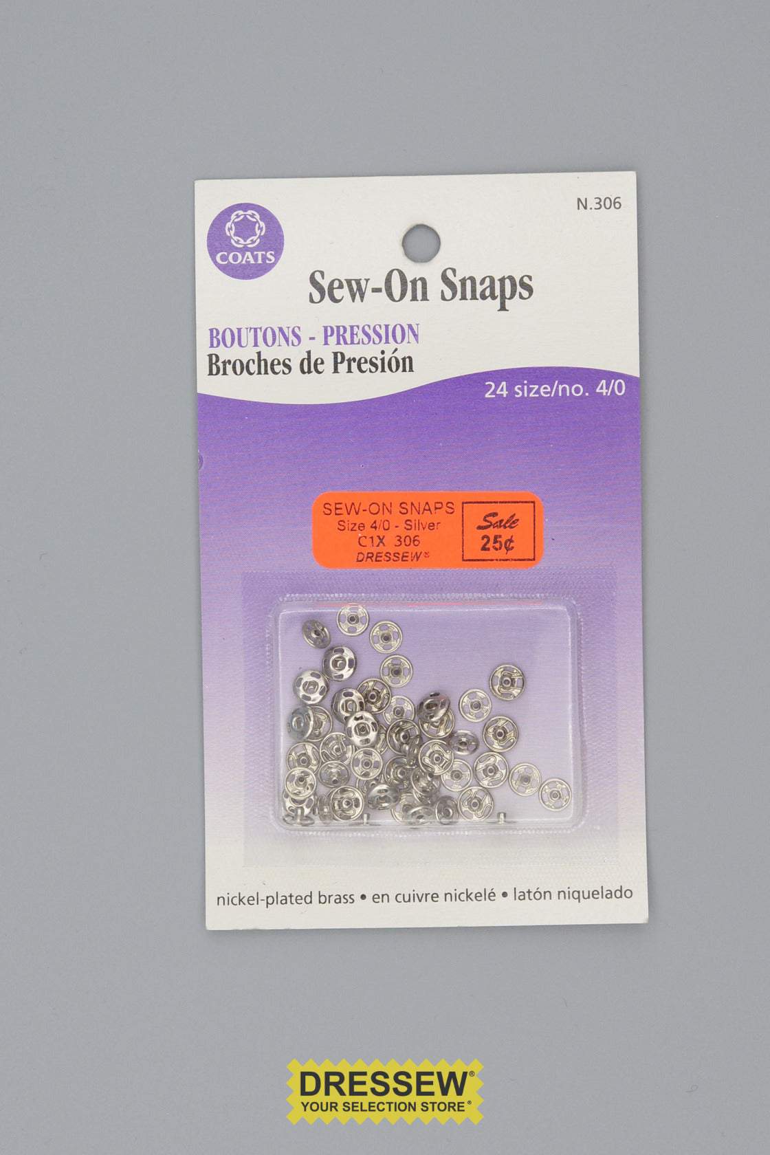 Sew-On Snaps Size 4/0 Silver