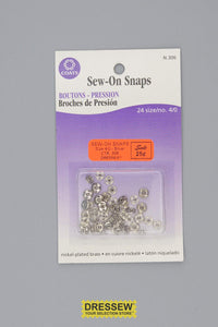 Sew-On Snaps Size 4/0 Silver