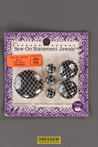 Sew-On Statement Jewels Black