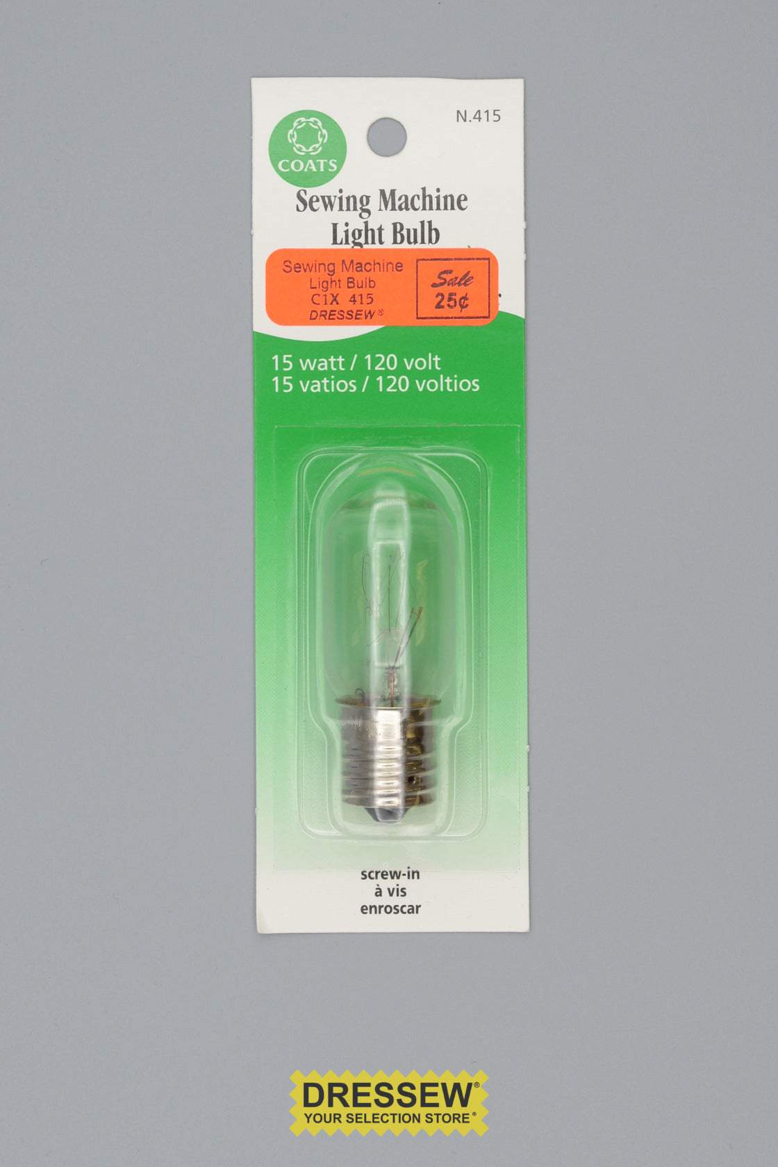 Sewing Machine Light Bulb 5/8" Screw-In Base