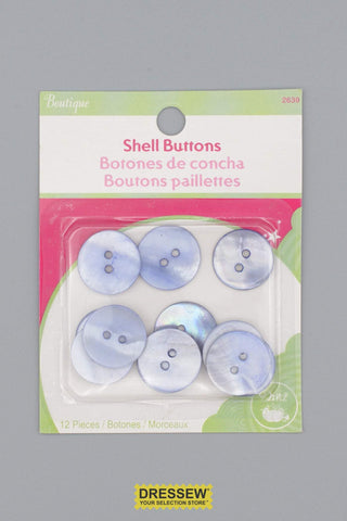 Shell Buttons 18mm - 3/4" Blue