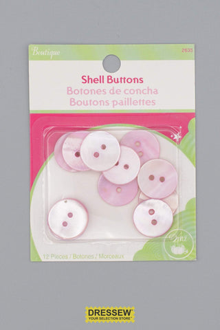 Shell Buttons 18mm - 3/4" Dark Pink