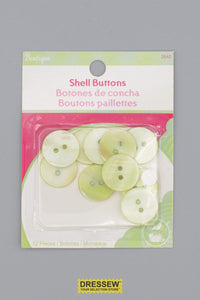 Shell Buttons 18mm - 3/4" Lime