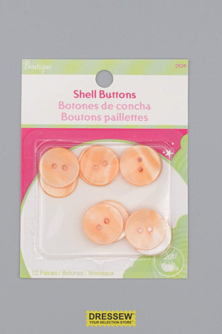 Shell Buttons 18mm - 3/4" Orange