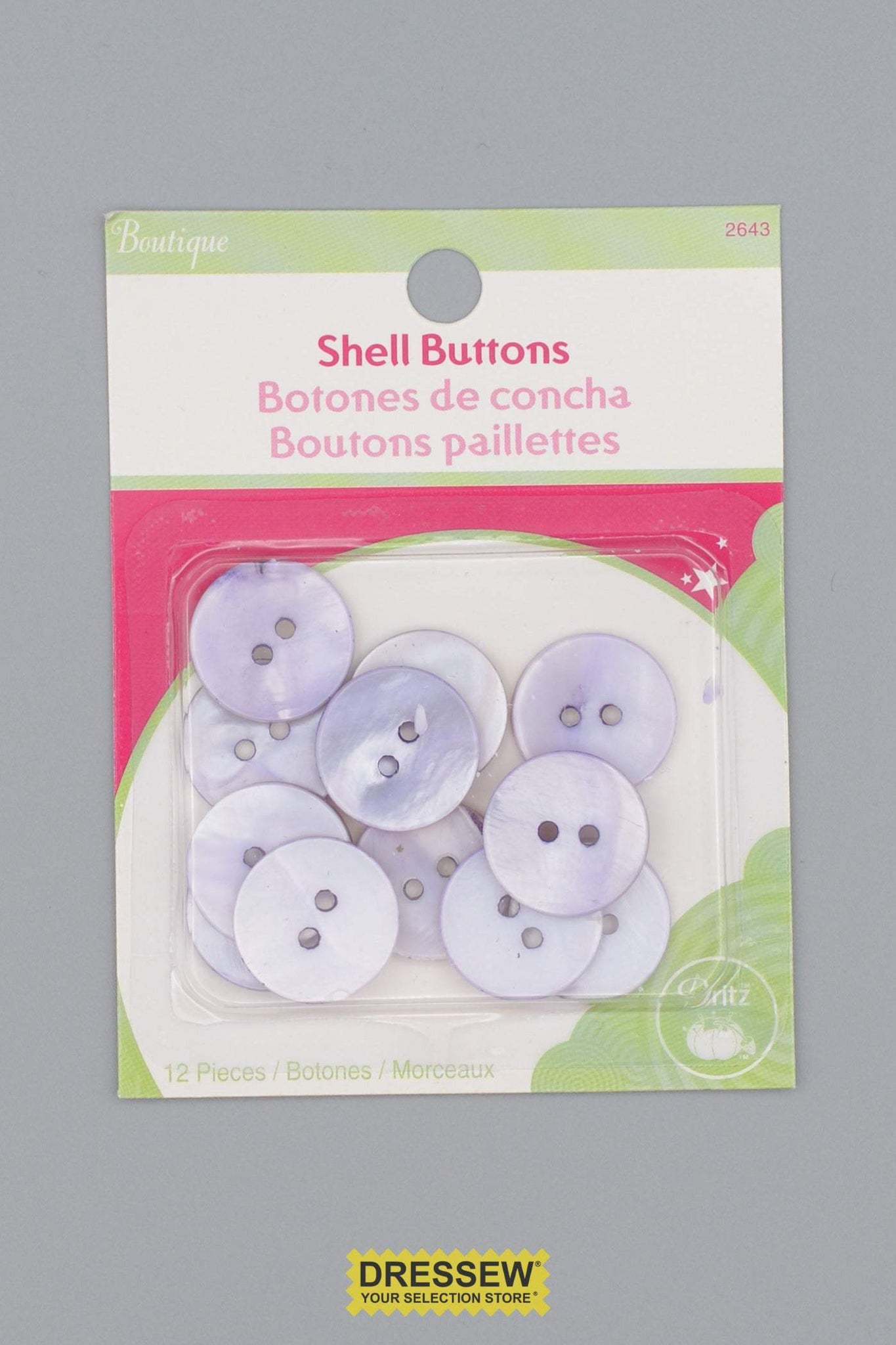 Shell Buttons 18mm - 3/4" Purple