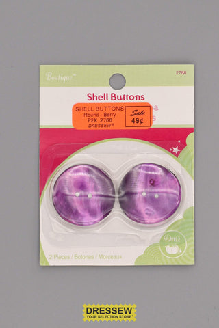 Shell Buttons Round Berry