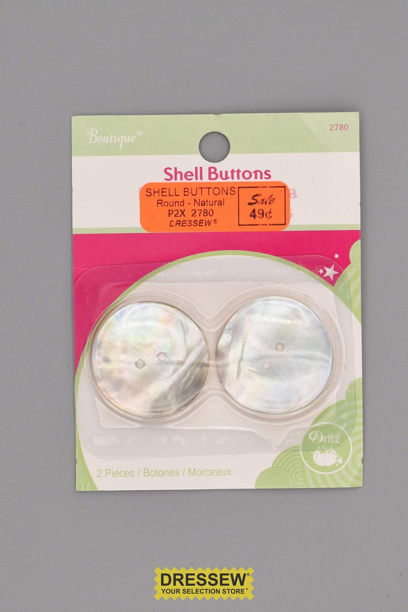 Shell Buttons Round Natural
