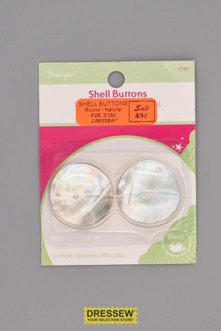 Shell Buttons Round Natural