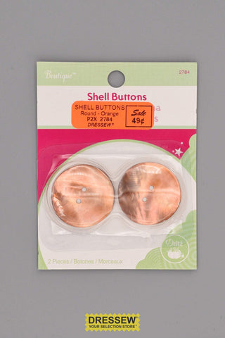 Shell Buttons Round Orange