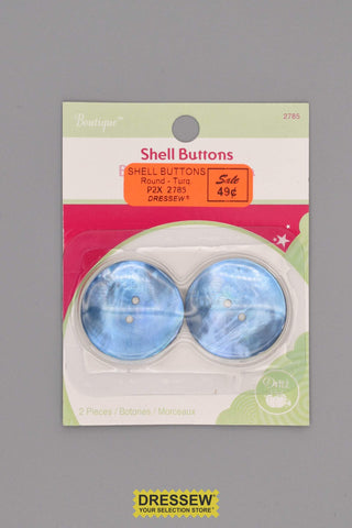 Shell Buttons Round Turquoise