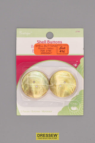 Shell Buttons Round Yellow