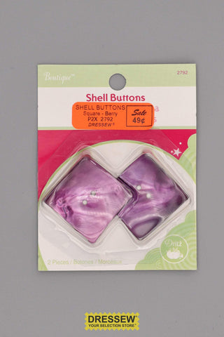 Shell Buttons Square Berry