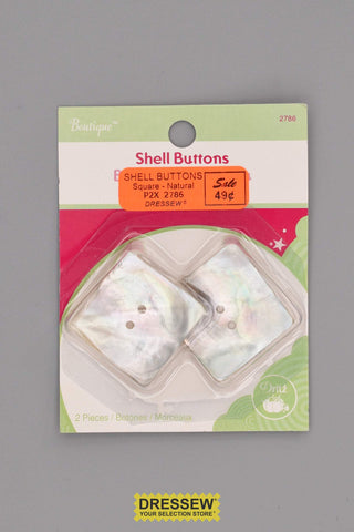 Shell Buttons Square Natural