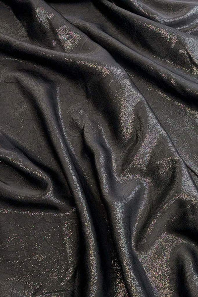 Shimmer Crinkle Satin Black