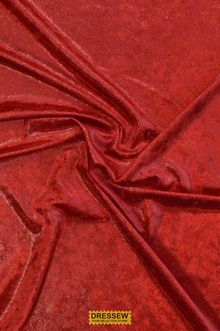 Shimmer Crushed Stretch Velvet Red