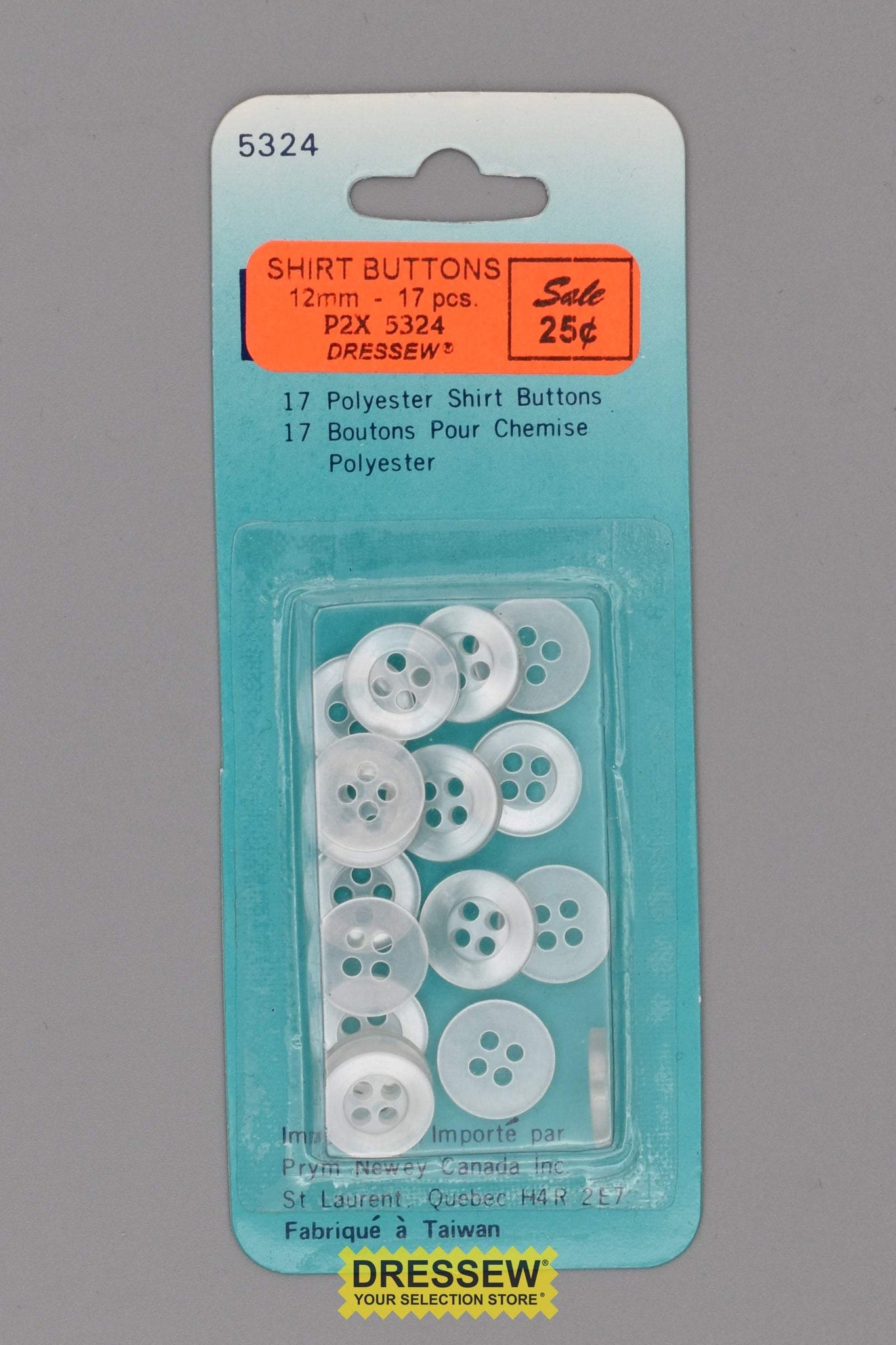 Shirt Buttons 12mm White