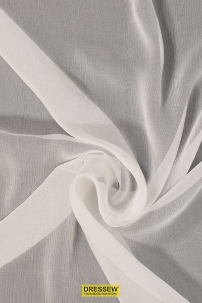 Silk Crinkle Chiffon Prepared for Dyeing Ivory
