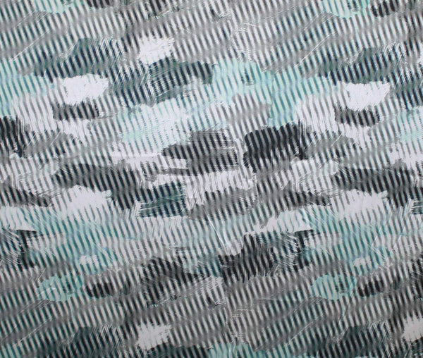 Silk Satin Print Grey / Aqua
