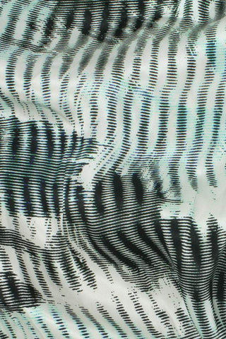 Silk Satin Print Grey / Aqua