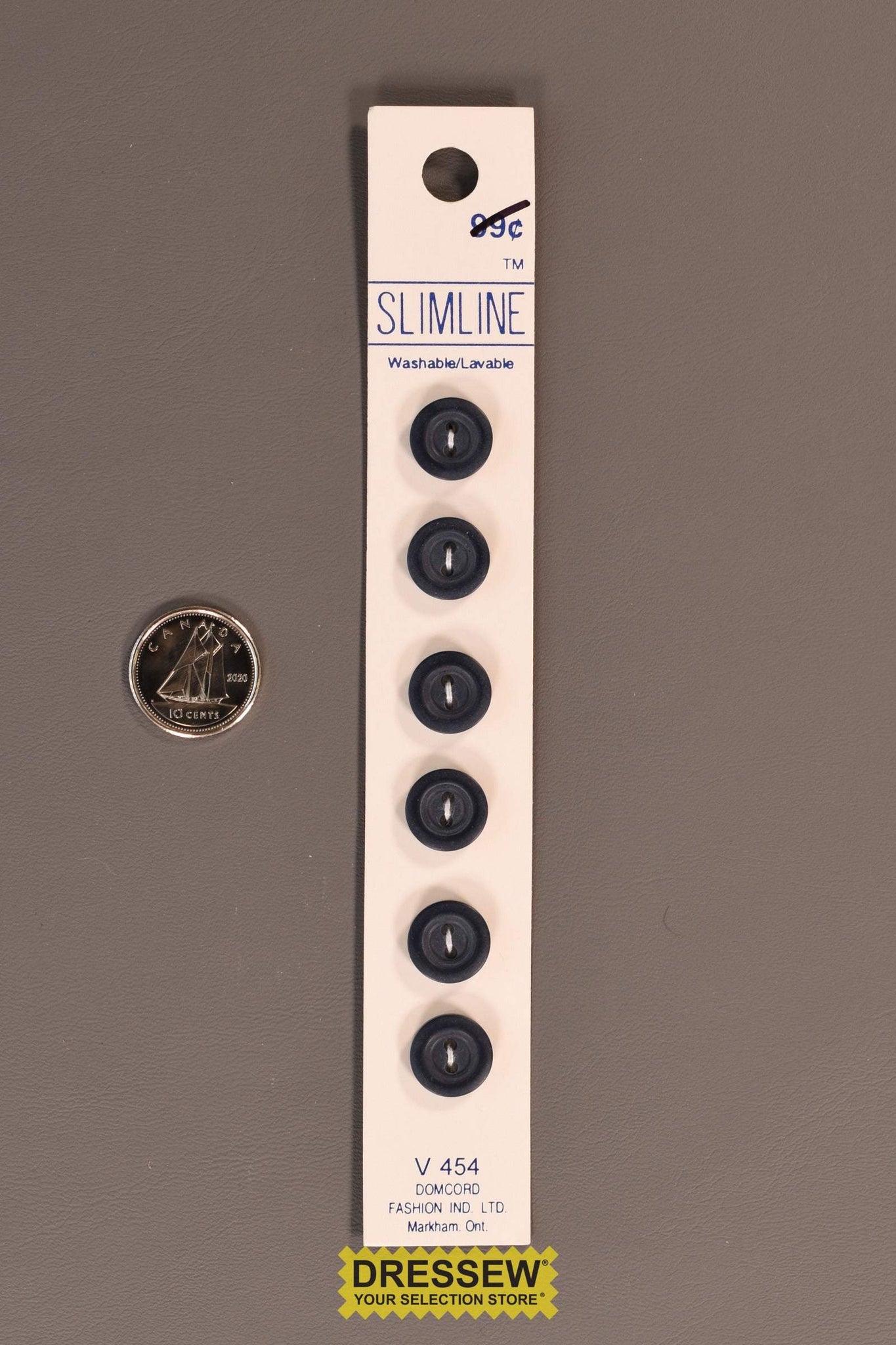 Slimline Button Card 11mm Navy