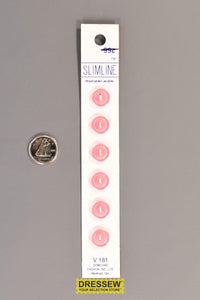 Slimline Button Card 11mm Pearl Light Pink