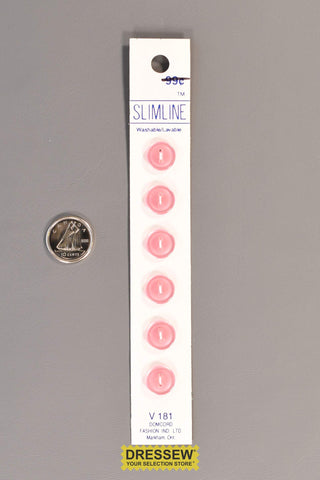 Slimline Button Card 11mm Pearl Light Pink