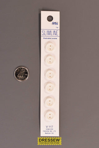 Slimline Button Card 11mm White