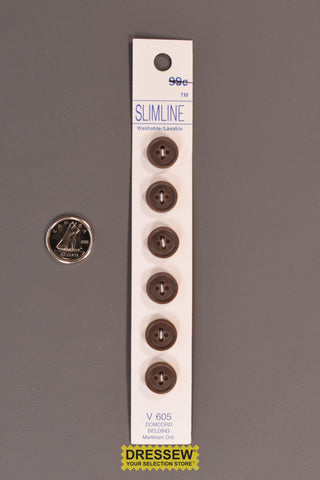 Slimline Button Card 12mm Brown