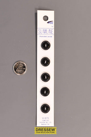 Slimline Button Card 12mm Shiny Black