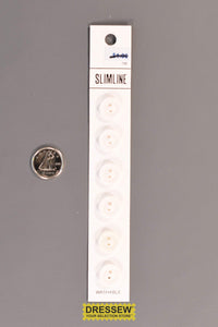 Slimline Button Card 12mm White