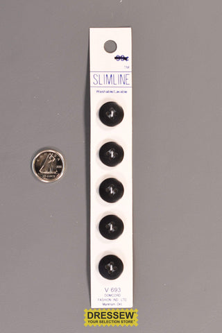 Slimline Button Card 14mm Black