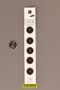 Slimline Button Card 14mm Pearl Dark Brown