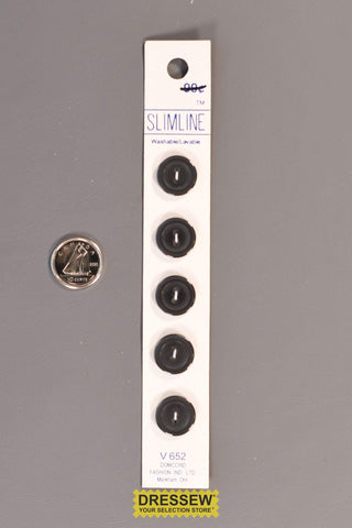 Slimline Button Card 14mm Pearl Dark Grey