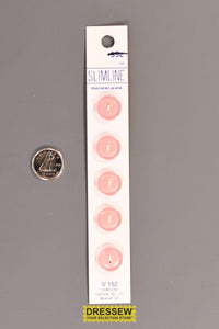 Slimline Button Card 14mm Pearl Light Pink