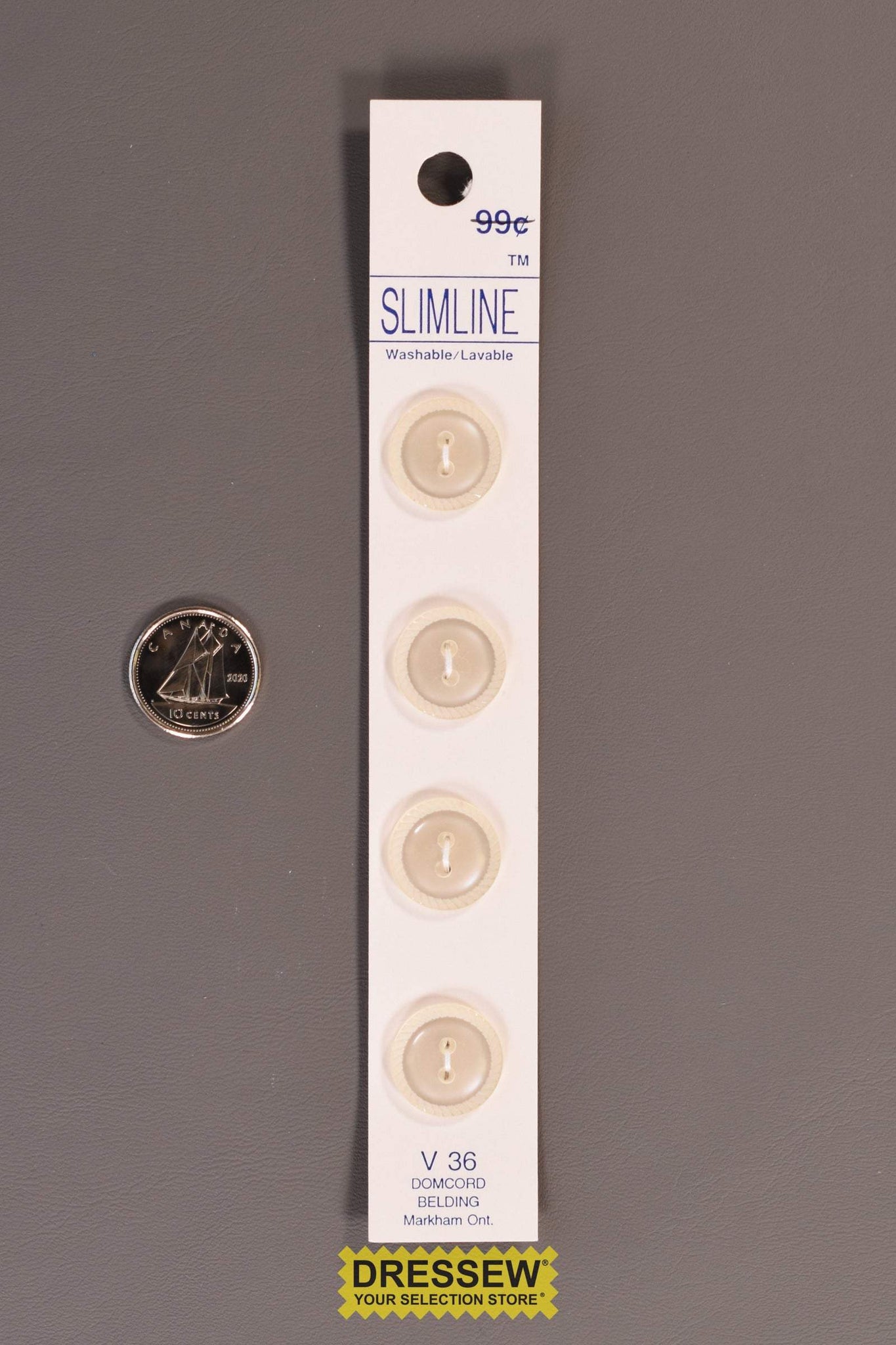 Slimline Button Card 15mm Crystal