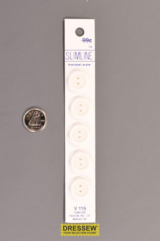 Slimline Button Card 15mm White