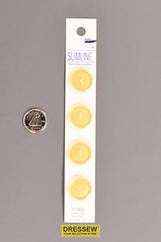 Slimline Button Card 17mm Pearl Yellow