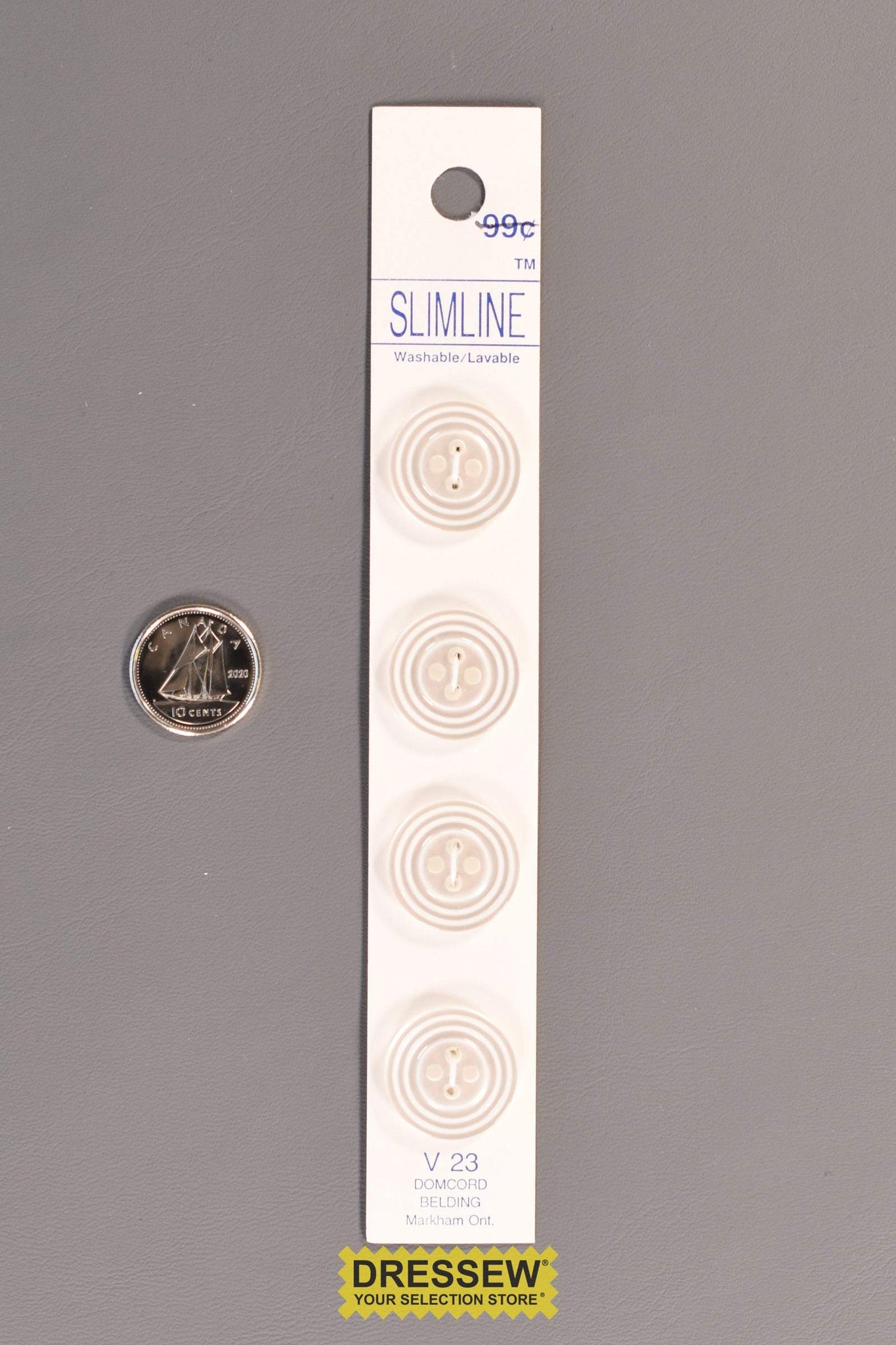Slimline Button Card 18mm Crystal