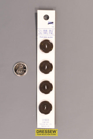 Slimline Button Card 18mm Pearl Brown