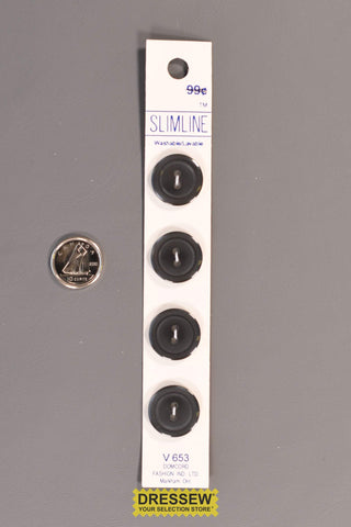 Slimline Button Card 18mm Pearl Dark Grey