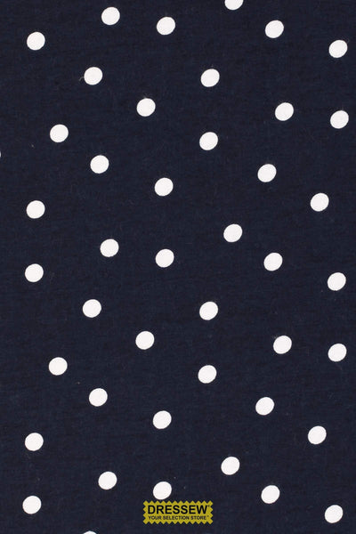 Small Dots Flannelette Navy / White