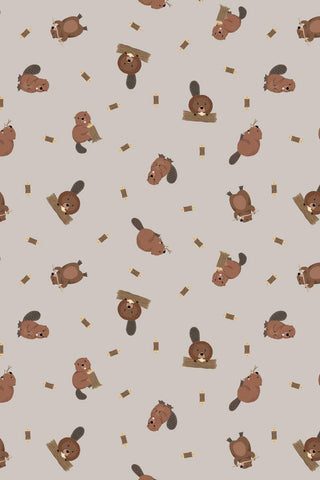 Small Things Rivers & Creeks Beavers By Lewis & Irene Warm Grey