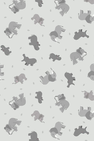 Small Things Wild Animals Elephants & Hippos By Lewis & Irene Light Grey