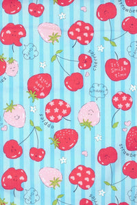 Smile Time Fruits Oxford Canvas Light Blue / Pink