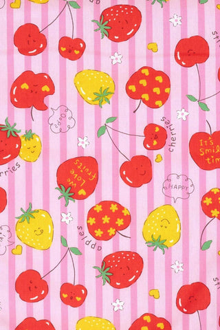 Smile Time Fruits Oxford Canvas Pink / Red
