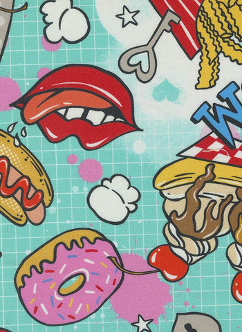 Snack Shack Coated Hungry Like A Wolf By Crystal Manning For Moda Blue Razz