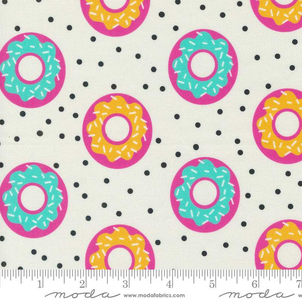 Snack Shack Donut Worry Be Happy By Crystal Manning For Moda Cream